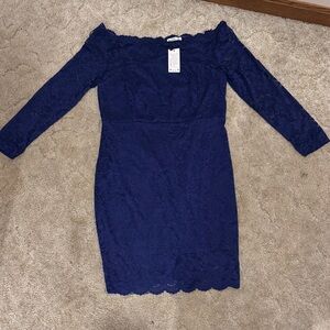 Kidsform 2xl fancy dress lace dark blue/purplish color NWT zipper back lined